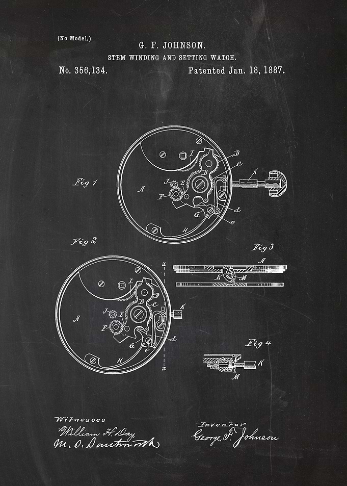 1887 Stem Winding and Setting Watch - Patent
