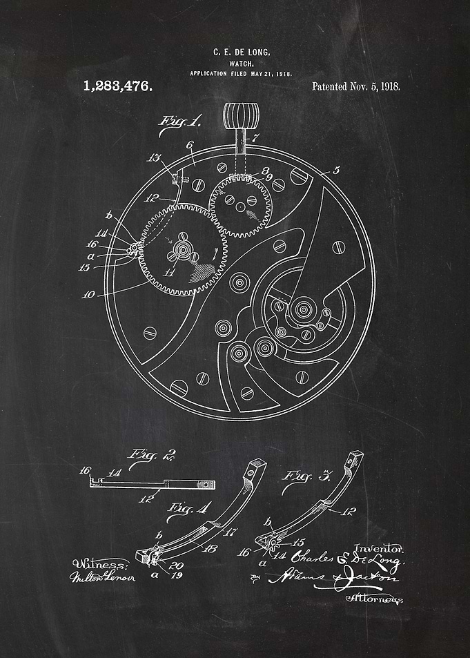 1918 Watch - Patent Drawing