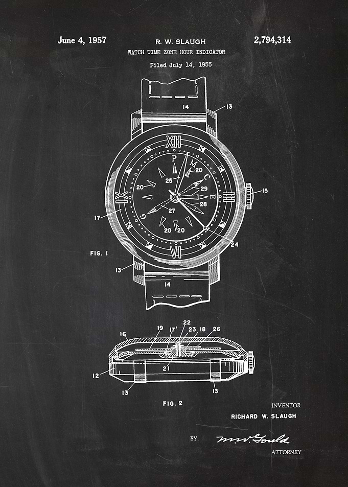 1955 Watch Time Zone Hour Indicator