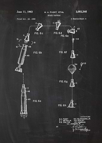 1959 Space Capsule - Patent Drawing