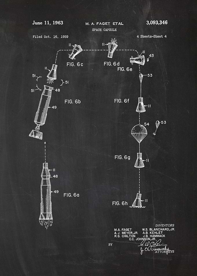 1959 Space Capsule - Patent Drawing