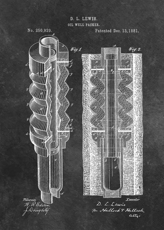 patent art Lewis Oil well