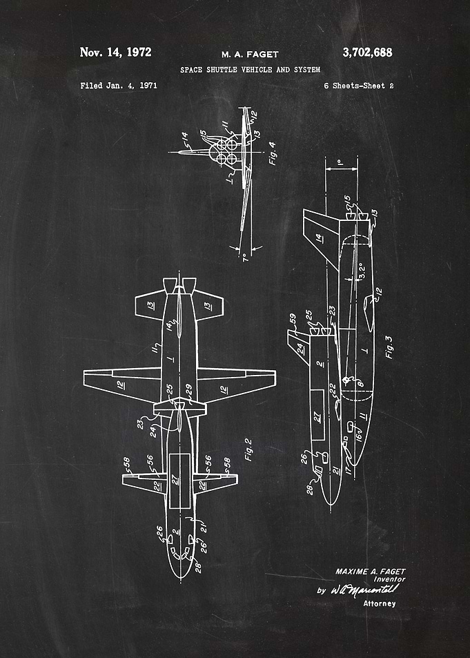 1971 Space Shuttle Vehicle and System - Patent