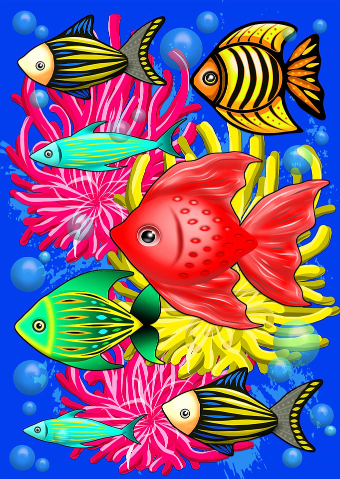 Fish Cute Colorful Doodles