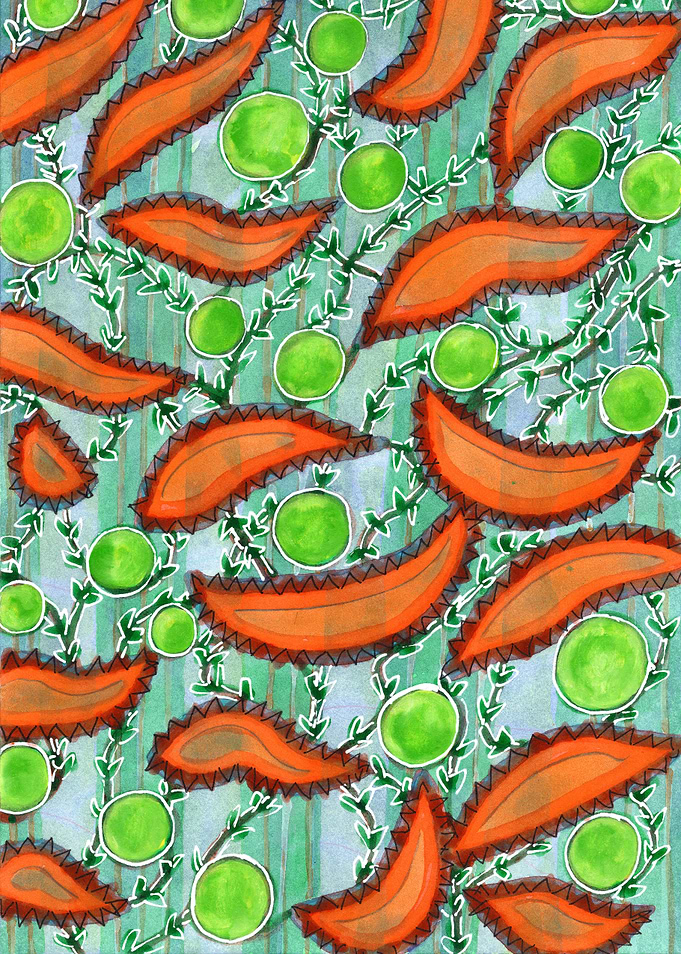 Hot Peppers and Crisp Peas Pattern
