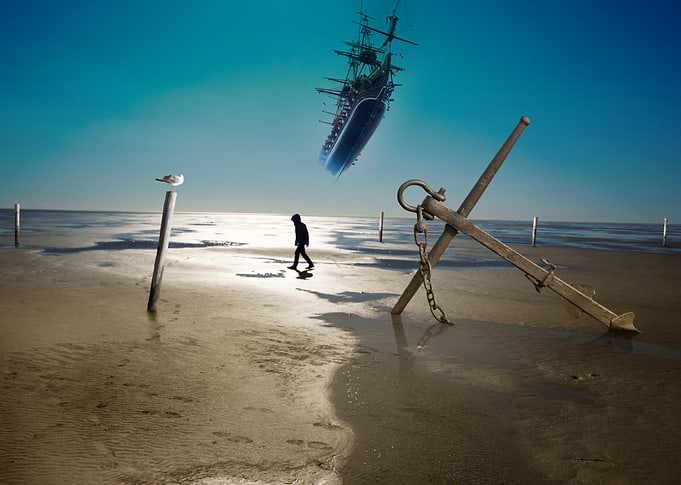 Flying Ship at Low Ebb