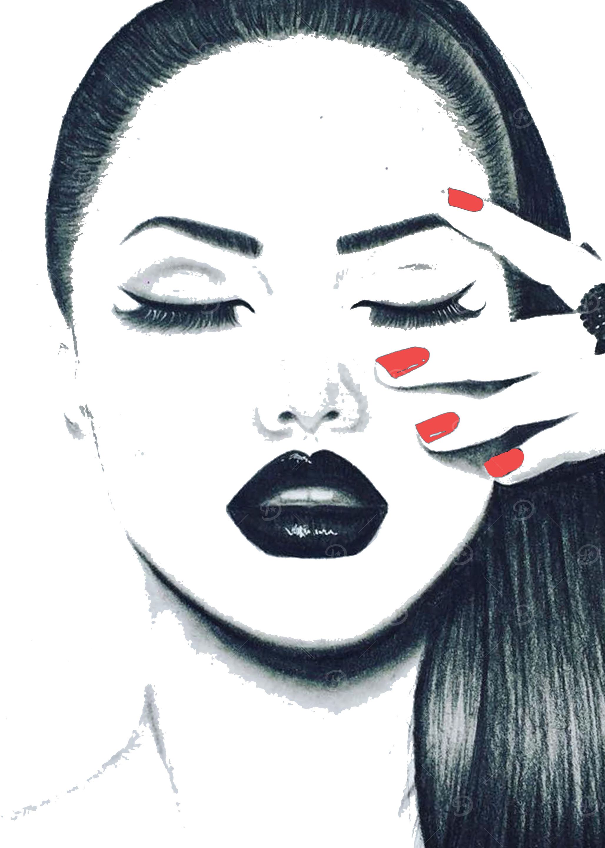Beautiful girl draw by hand