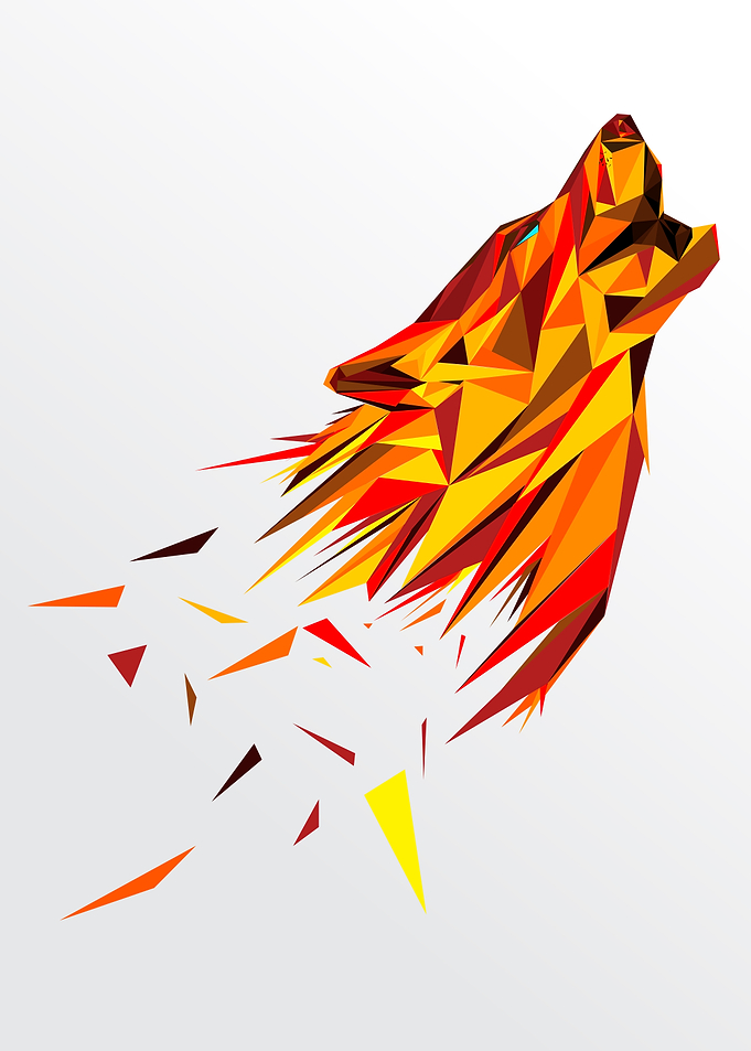 Howling Wolf polygonal illustration