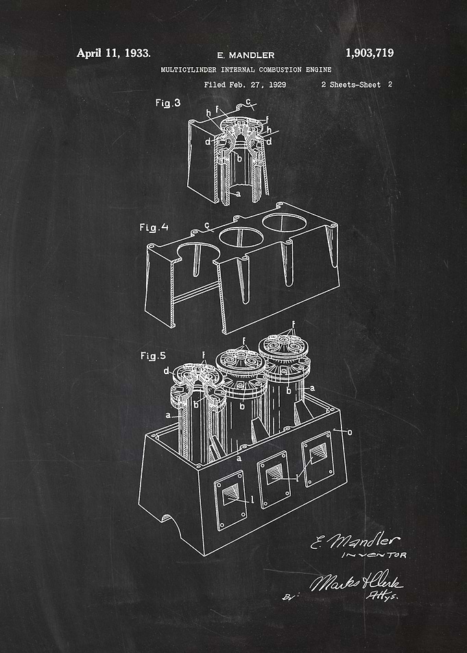 1929 Multicilinder Internal Combustion Engine