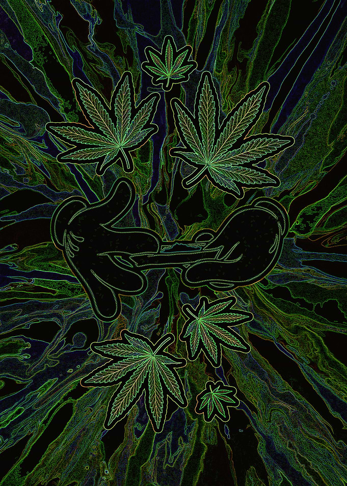 Weed psychedelic painting