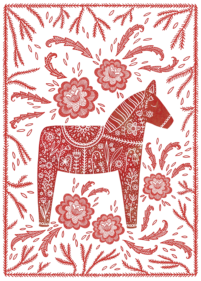 Swedish Dala Horse Folk Ar