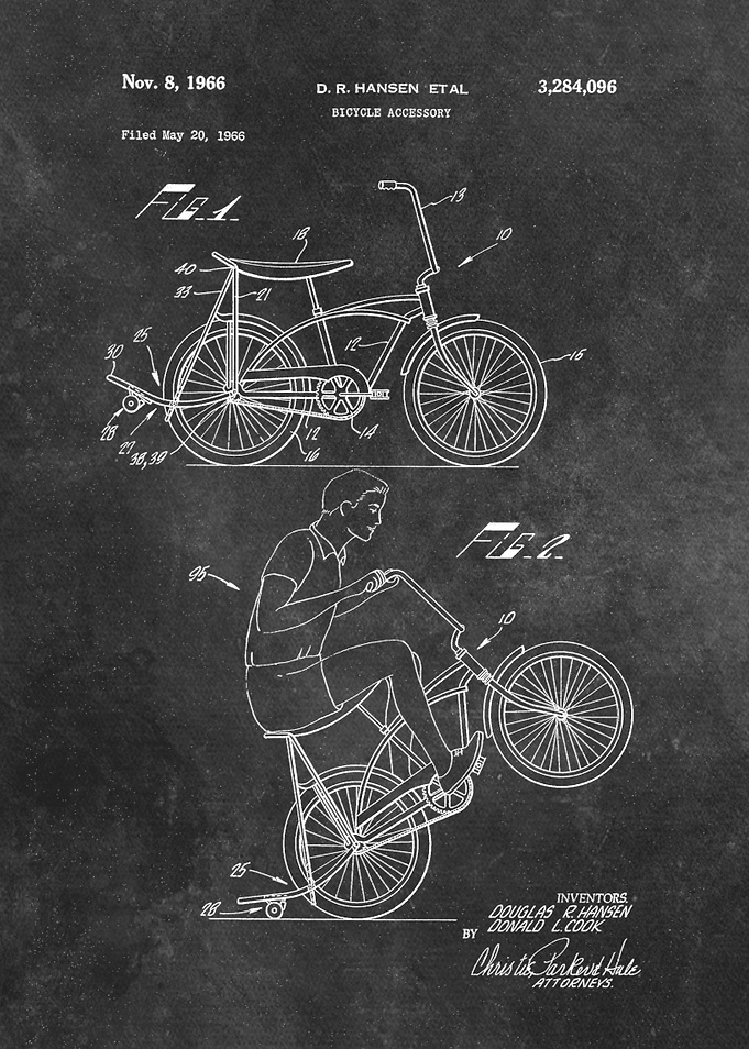 patent art Hansen Bicycle