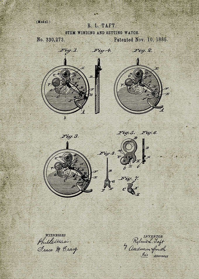 1885 Stem-Winding and Setting Watch - Patent