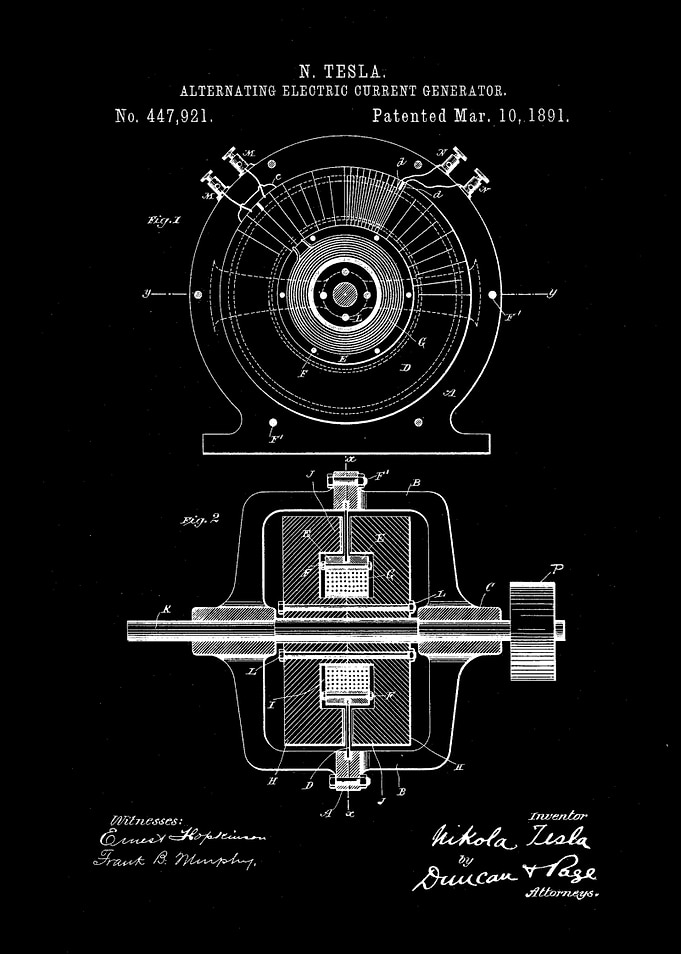 patent Tesla electric gen