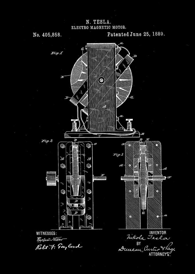 patent Tesla electromagne