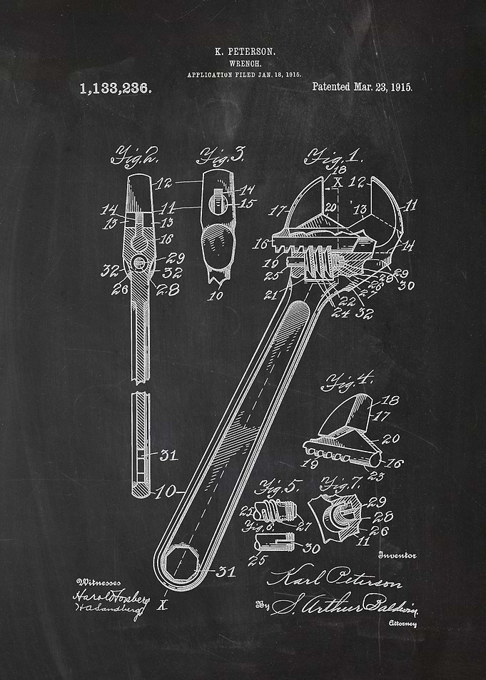 1915 Wrench - Patent Drawing