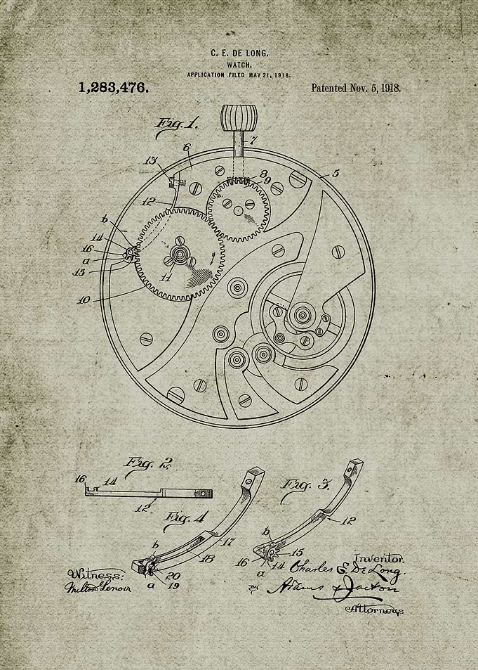 1918 Watch -Patent Drawing