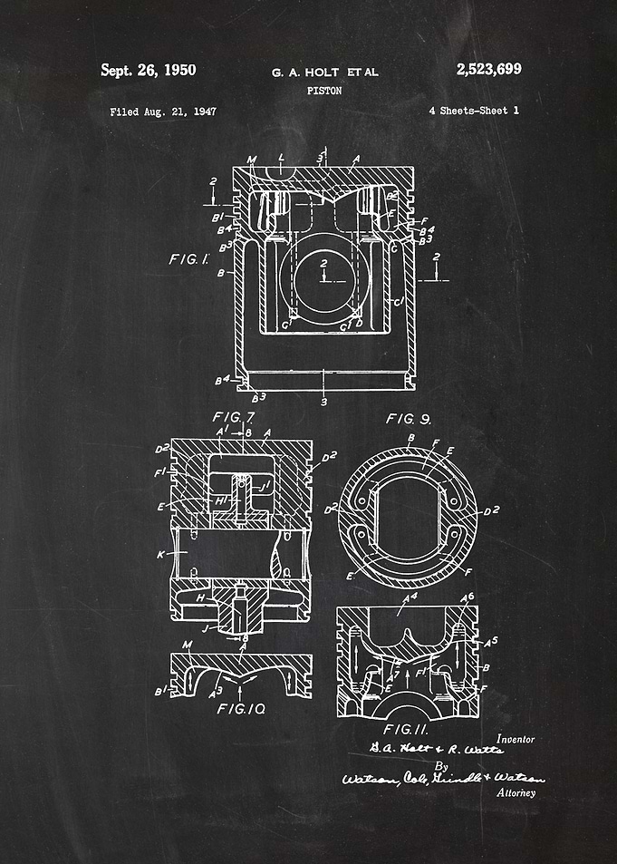 1947 Piston-Patent Drawing