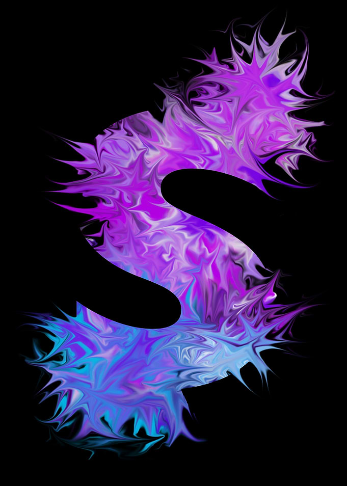 S - pink, purple, blue