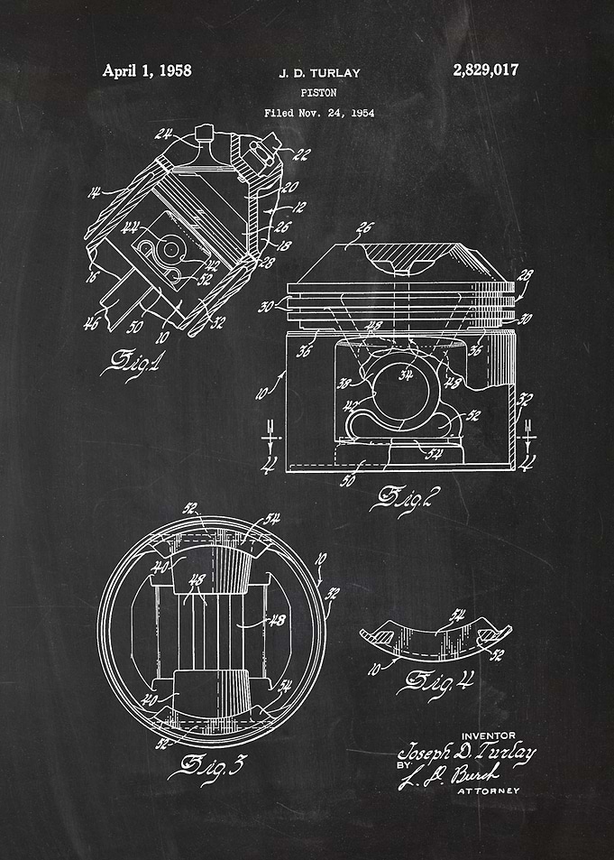 1954 Piston-Patent Drawing