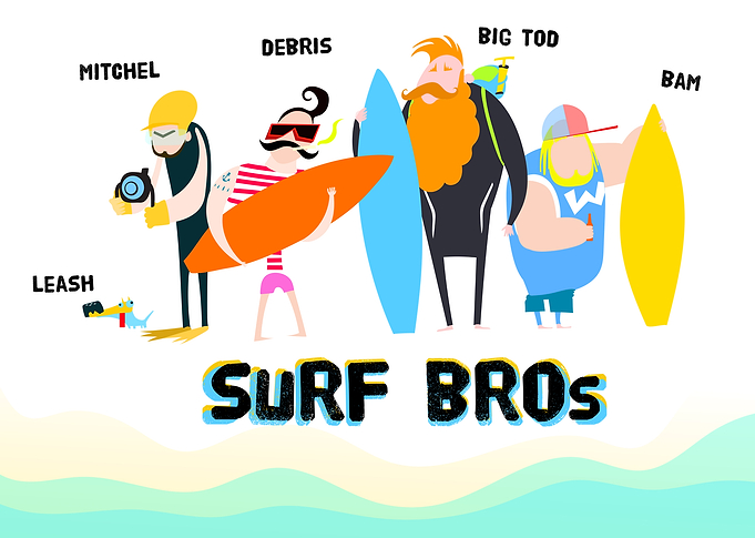 funny surf gang