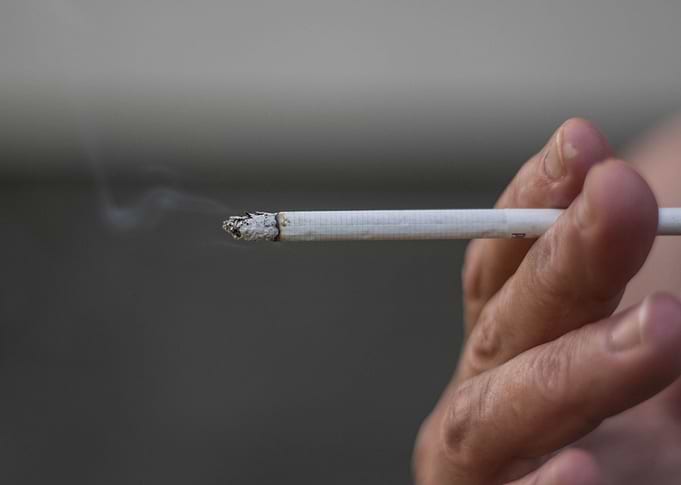 Cigarette in the hand