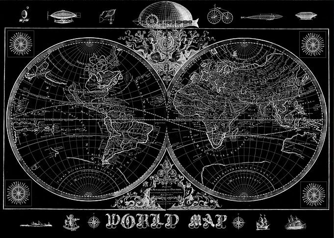 world map vintage