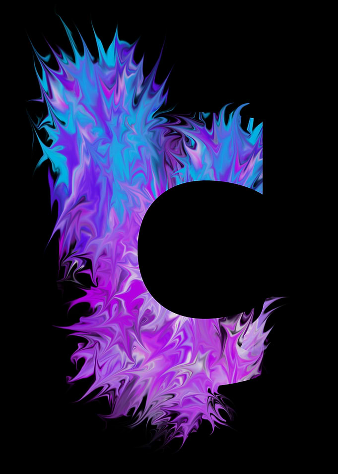 C - pink, purple blue