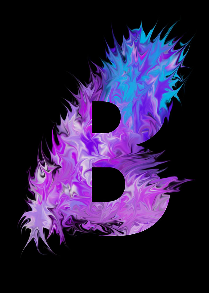 B - pink, purple, blue