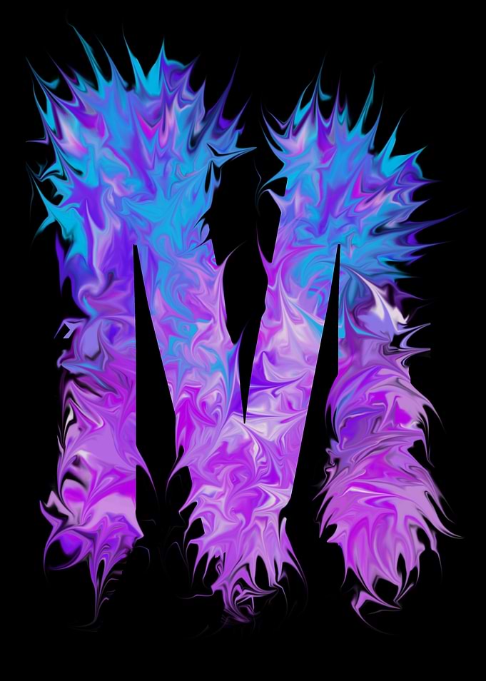 M - pink, purple, blue