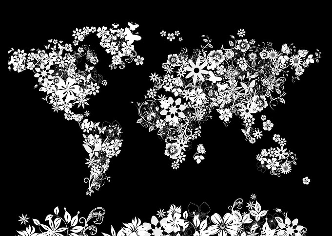 world map flowers 10