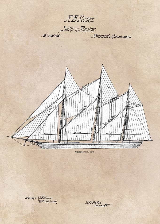 patent Forbes 1870 sails a