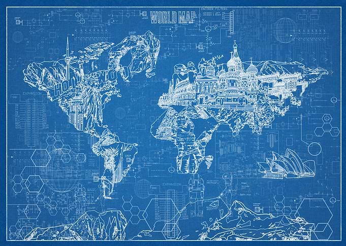 world map blueprint