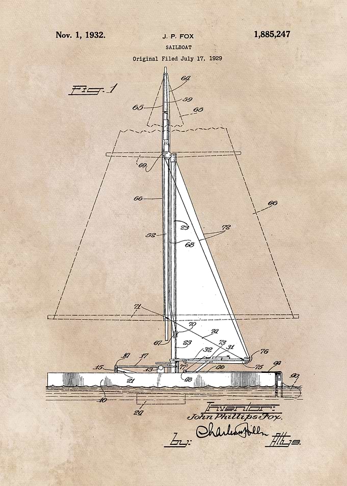 patent Fox 1932 sailboat