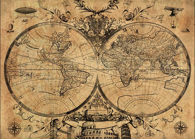 world map vintage 3