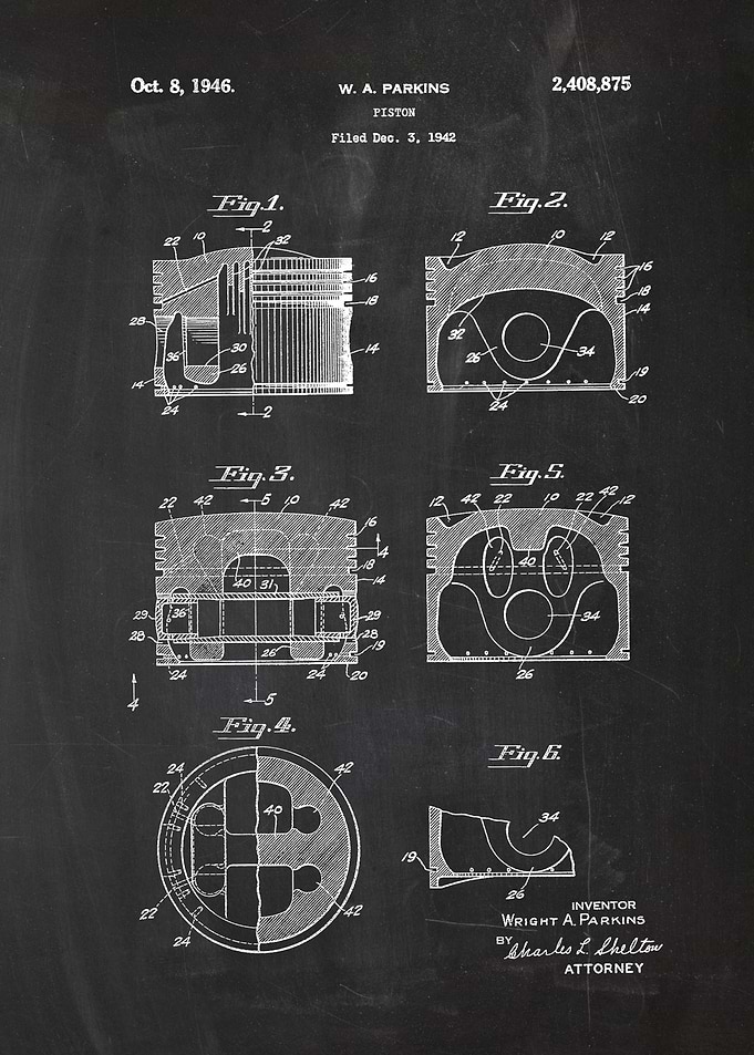 1942 Piston-Patent Drawing