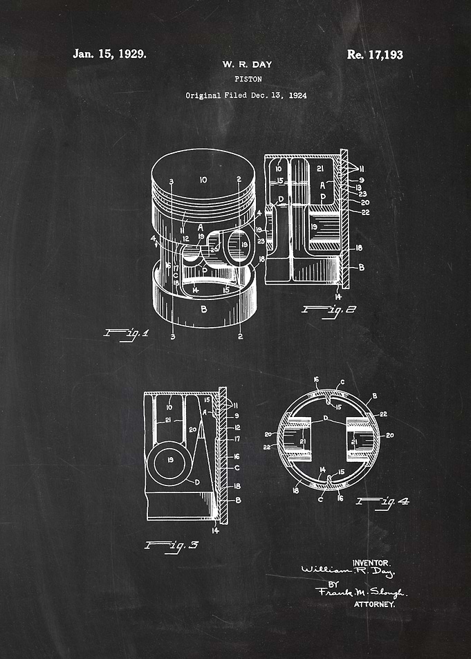 1924 Piston-Patent Drawing