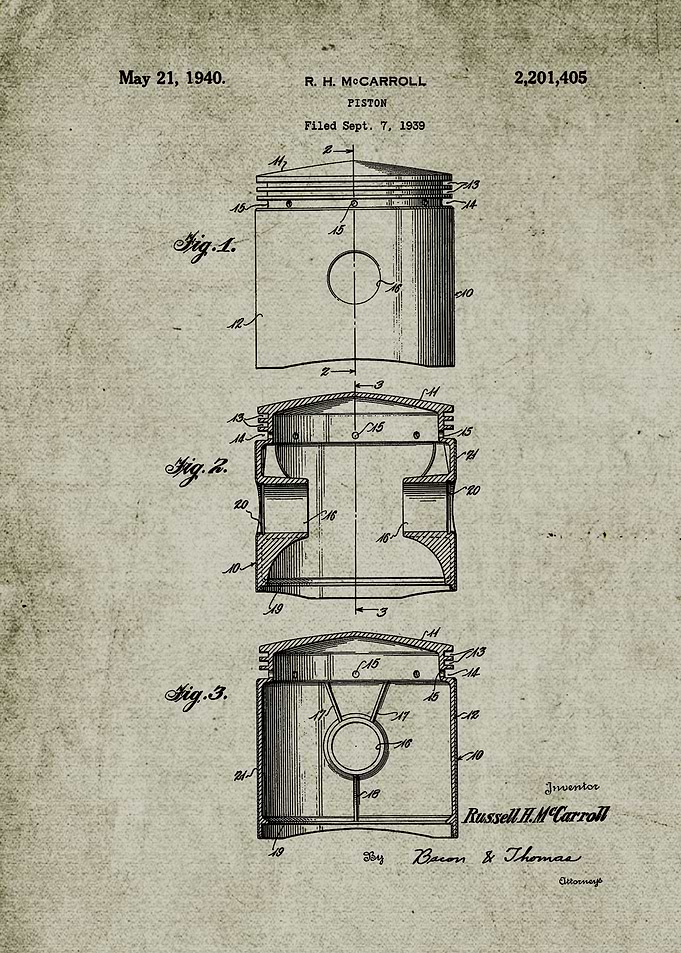 1939 Piston-Patent Drawing