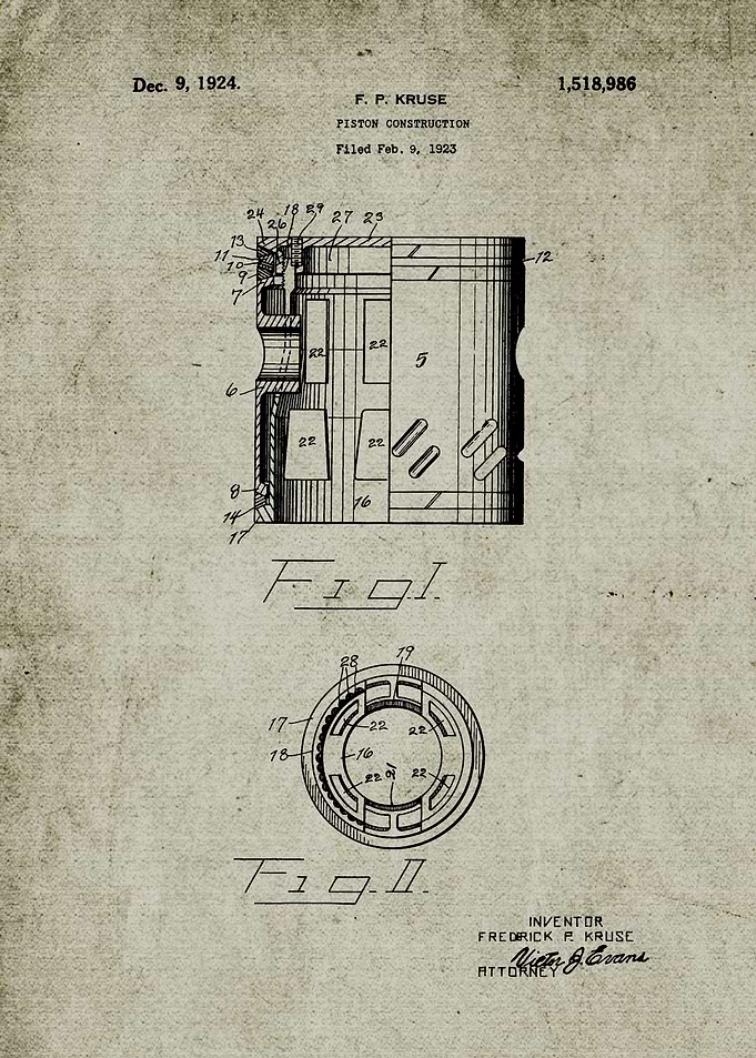 1923 Piston Construction