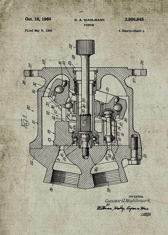 1956 Piston-Patent Drawing