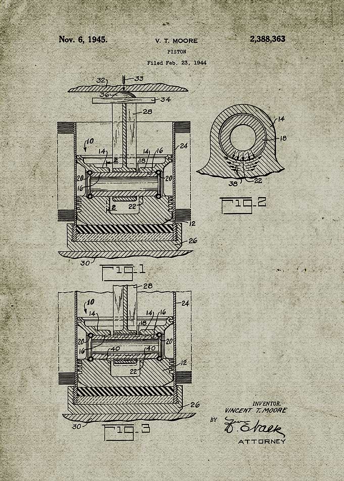 1944 Piston-Patent Drawing