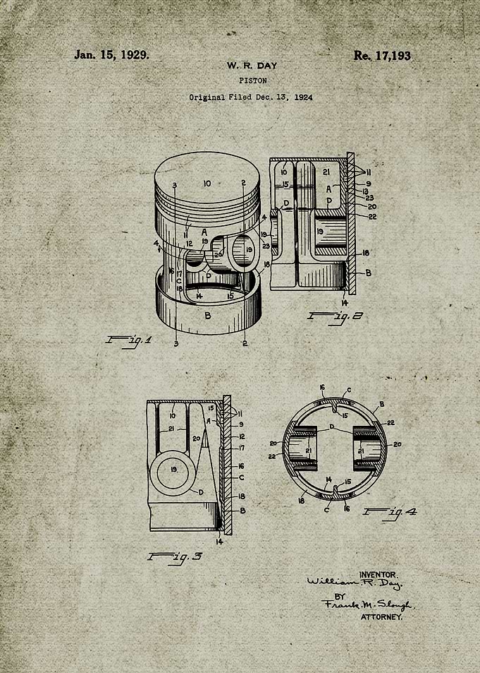 1924 Piston-Patent Drawing