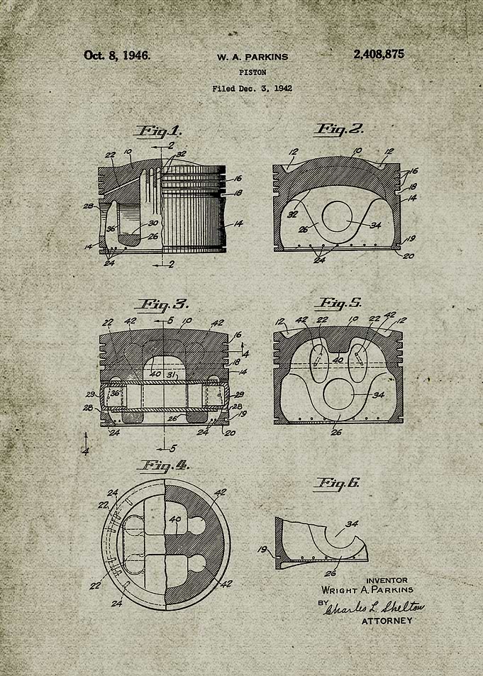1942 Piston-Patent Drawing