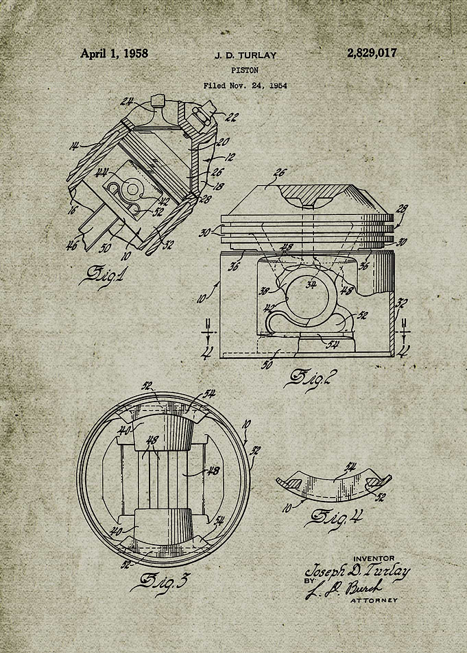 1954 Piston-Patent Drawing
