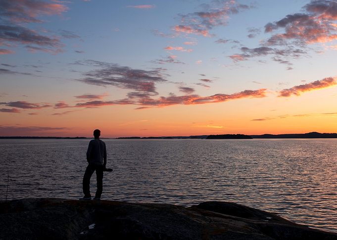man in sunset