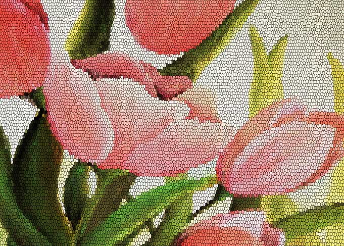 Glass stained tulips