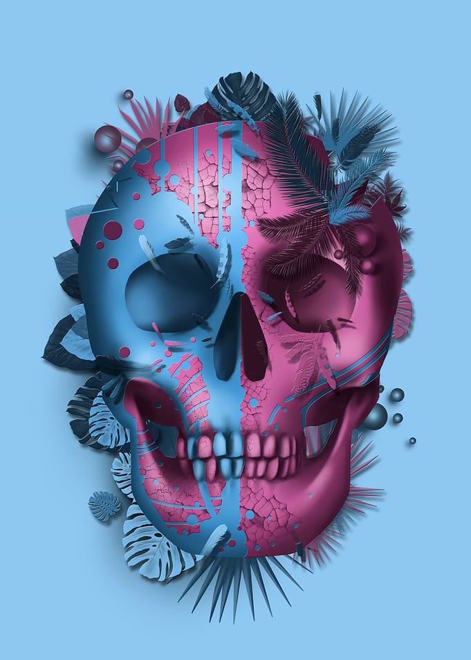 skull blue