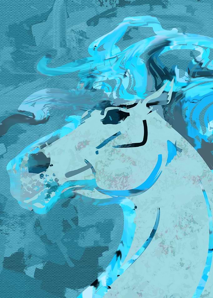 Abstract horse digital art