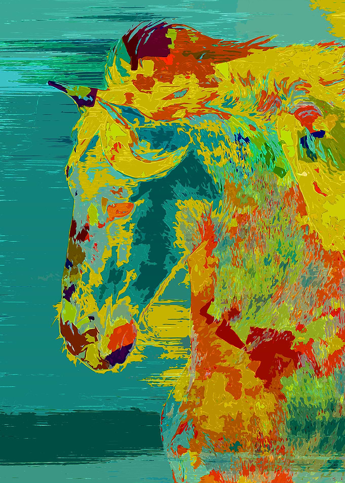 Abstract horse digital art