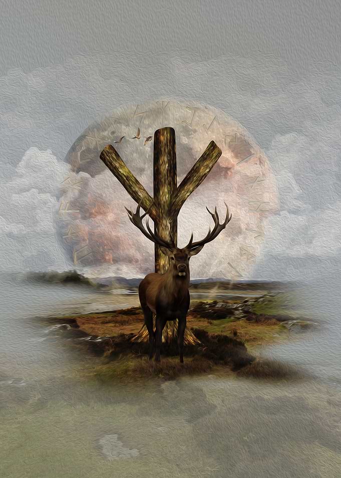 Algiz Rune Digital Art